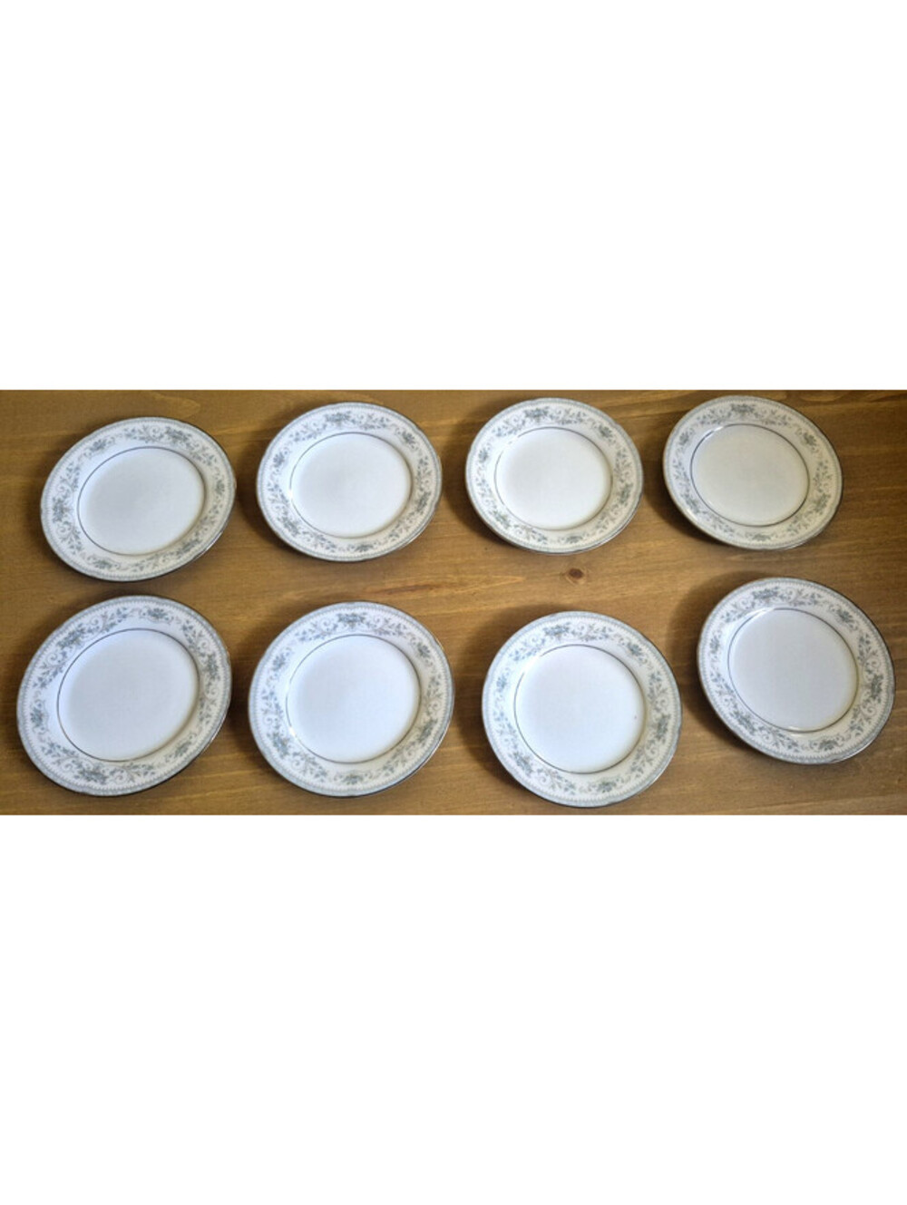 Set of 8 Noritake Colburn Blue Floral 6.25" Bread / Dessert / Salad Plates JAPAN